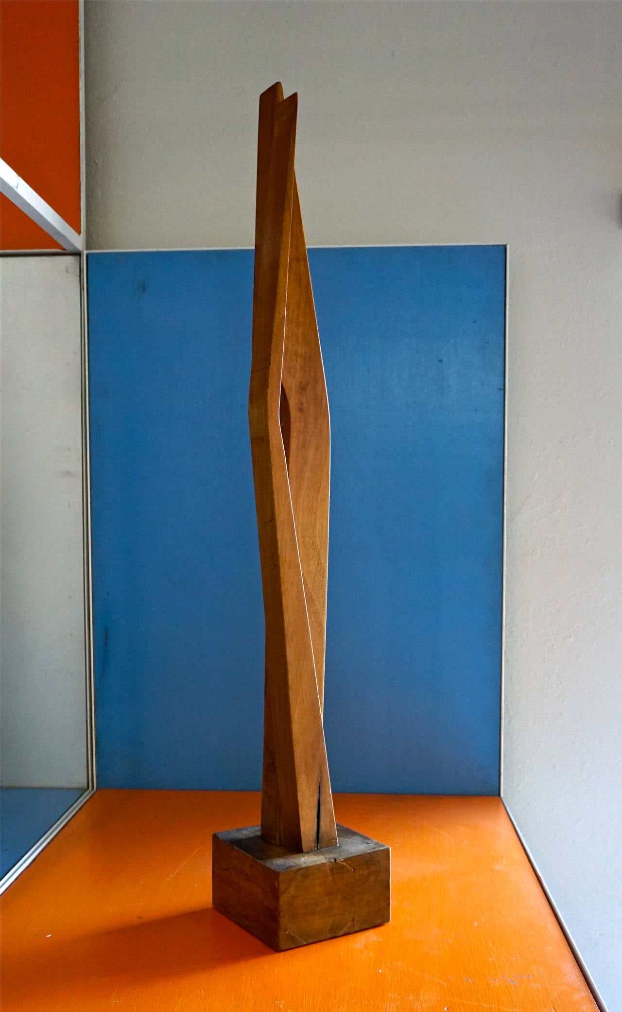 Mid-Century Modern Abstract Wood Sculpture by Mabel Hutchinson