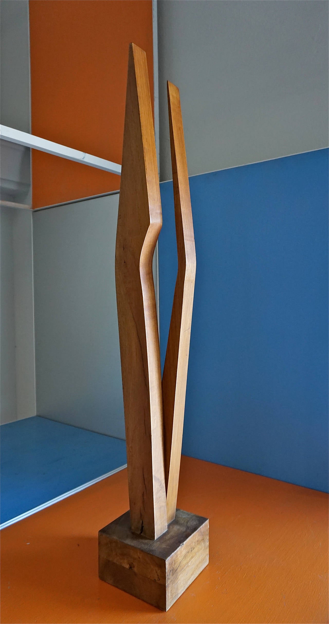 Mid-20th Century Abstract Wood Sculpture by Mabel Hutchinson