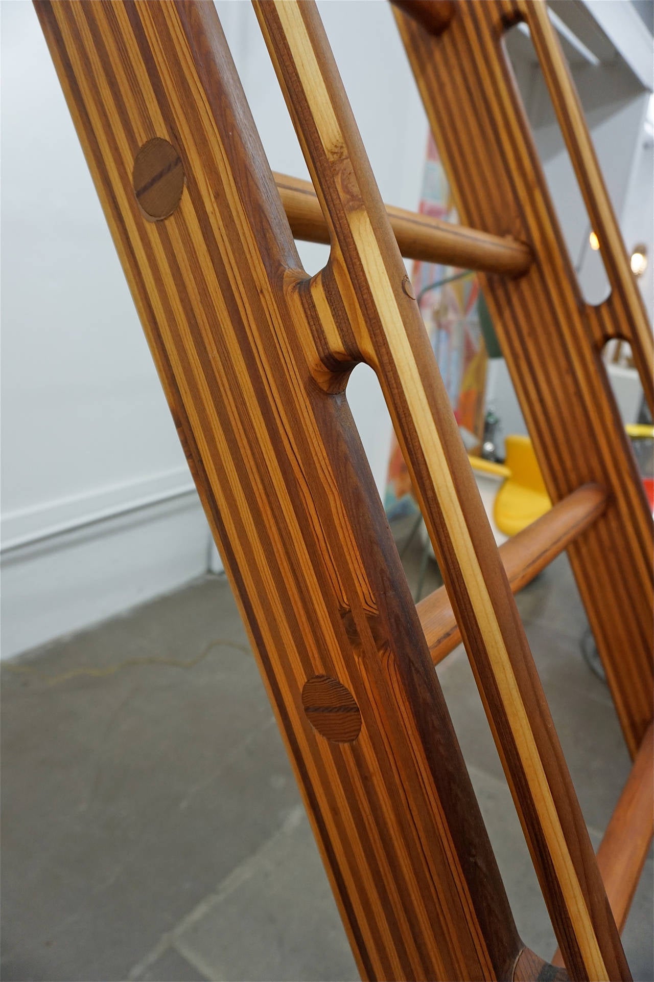 Beautifully Handcrafted Wooden Ladder For Sale at 1stdibs