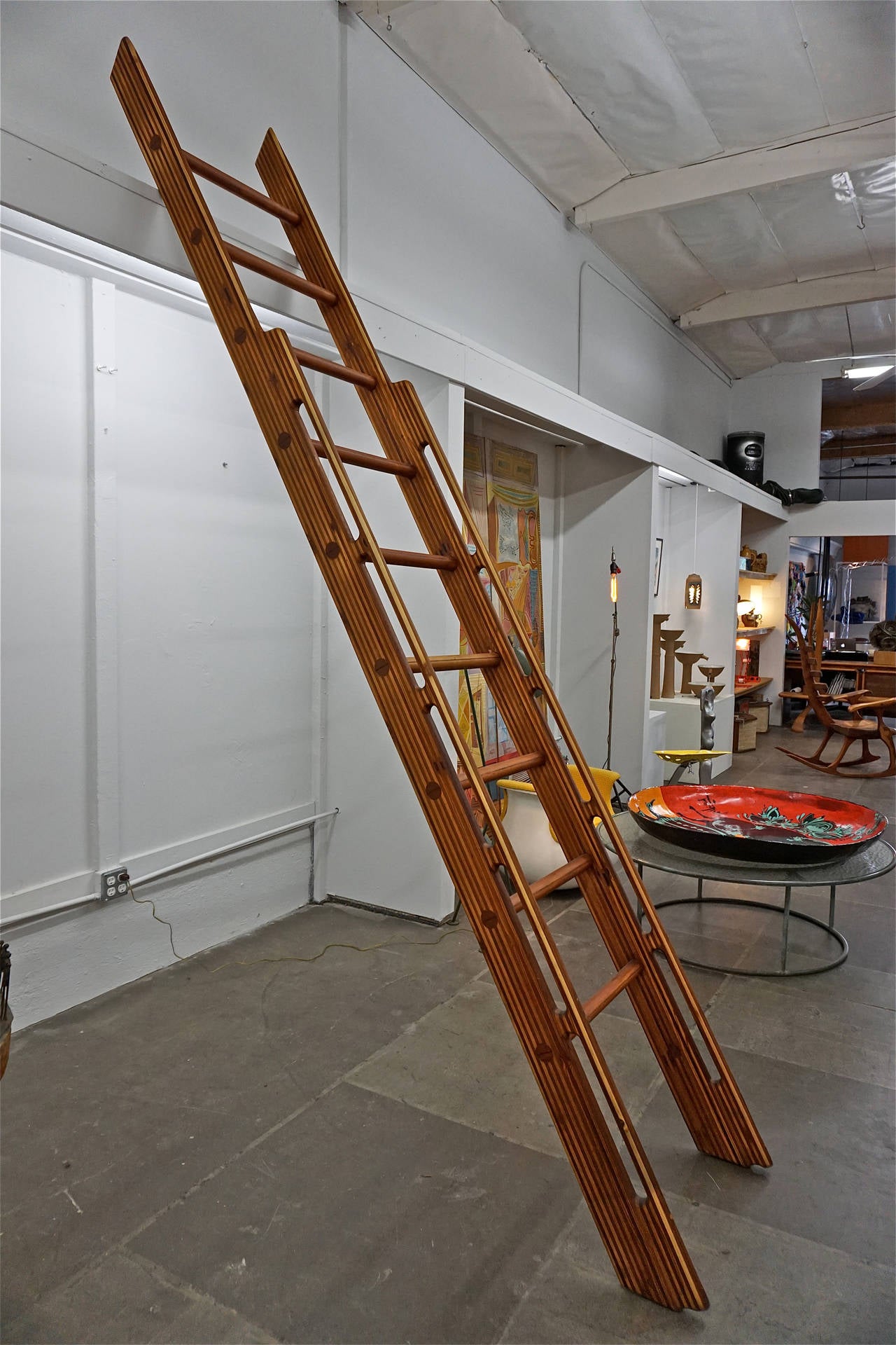 Beautifully Handcrafted Wooden Ladder For Sale at 1stdibs