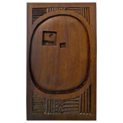 Abstract Carved Wood Panel