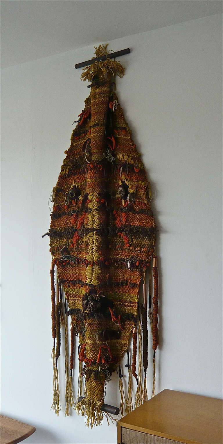Folk Art Mask Tapestry by Mary Gray