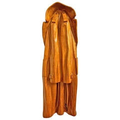 Vintage Wood Sculpted Trenchcoat by Rene Megroz