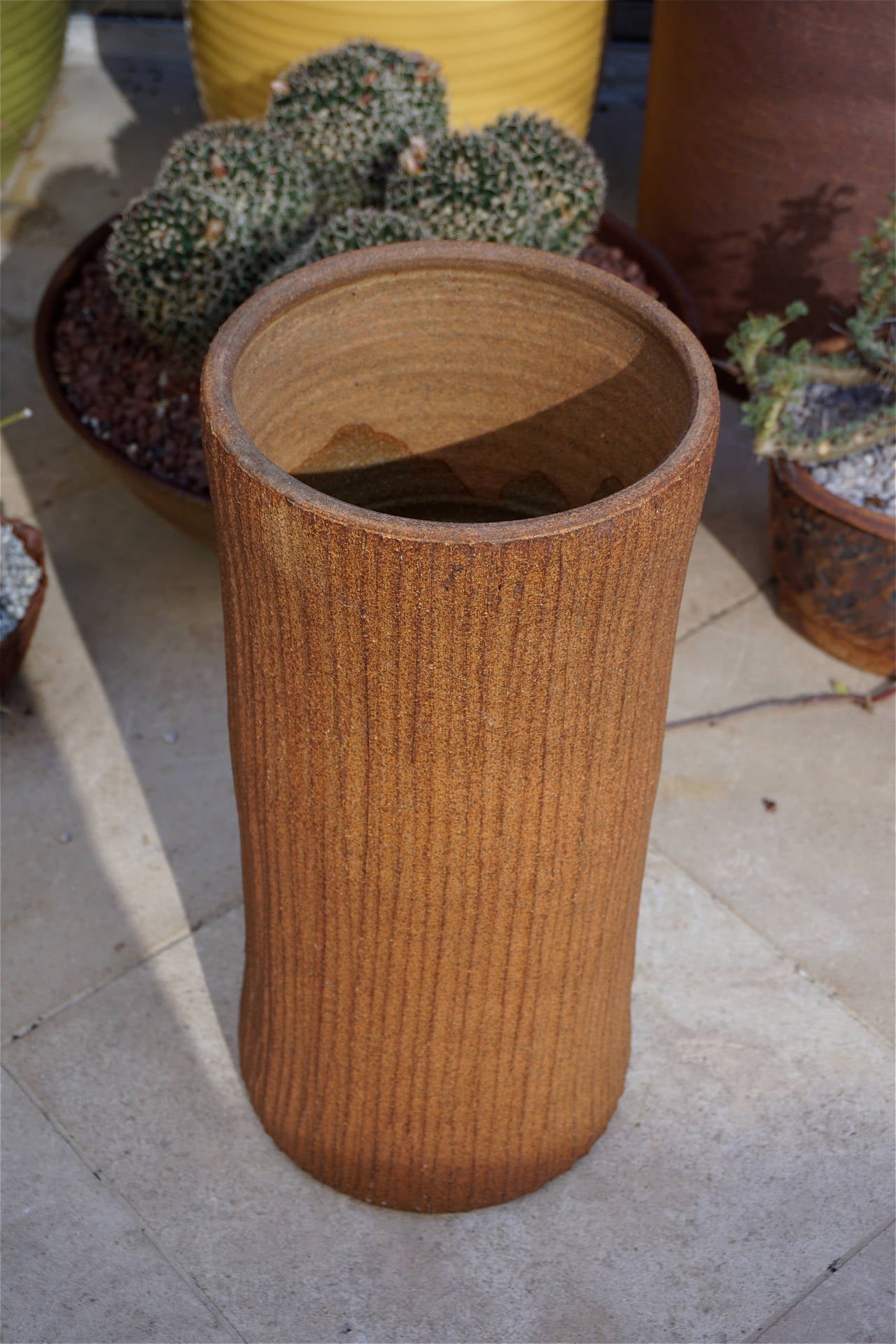 Mid-Century Modern Stoneware Umbrella Stand or Garden Pot