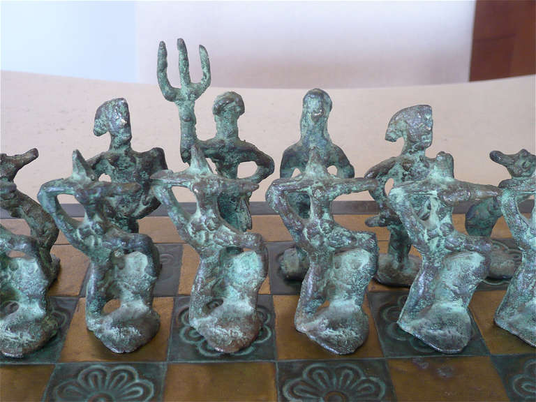 20th Century Bronze Chess Set