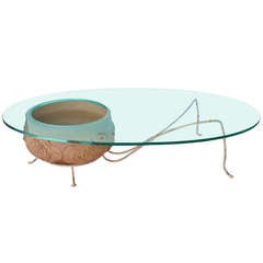 Unusual Coffee Table with Architectural Pottery by David Cressey