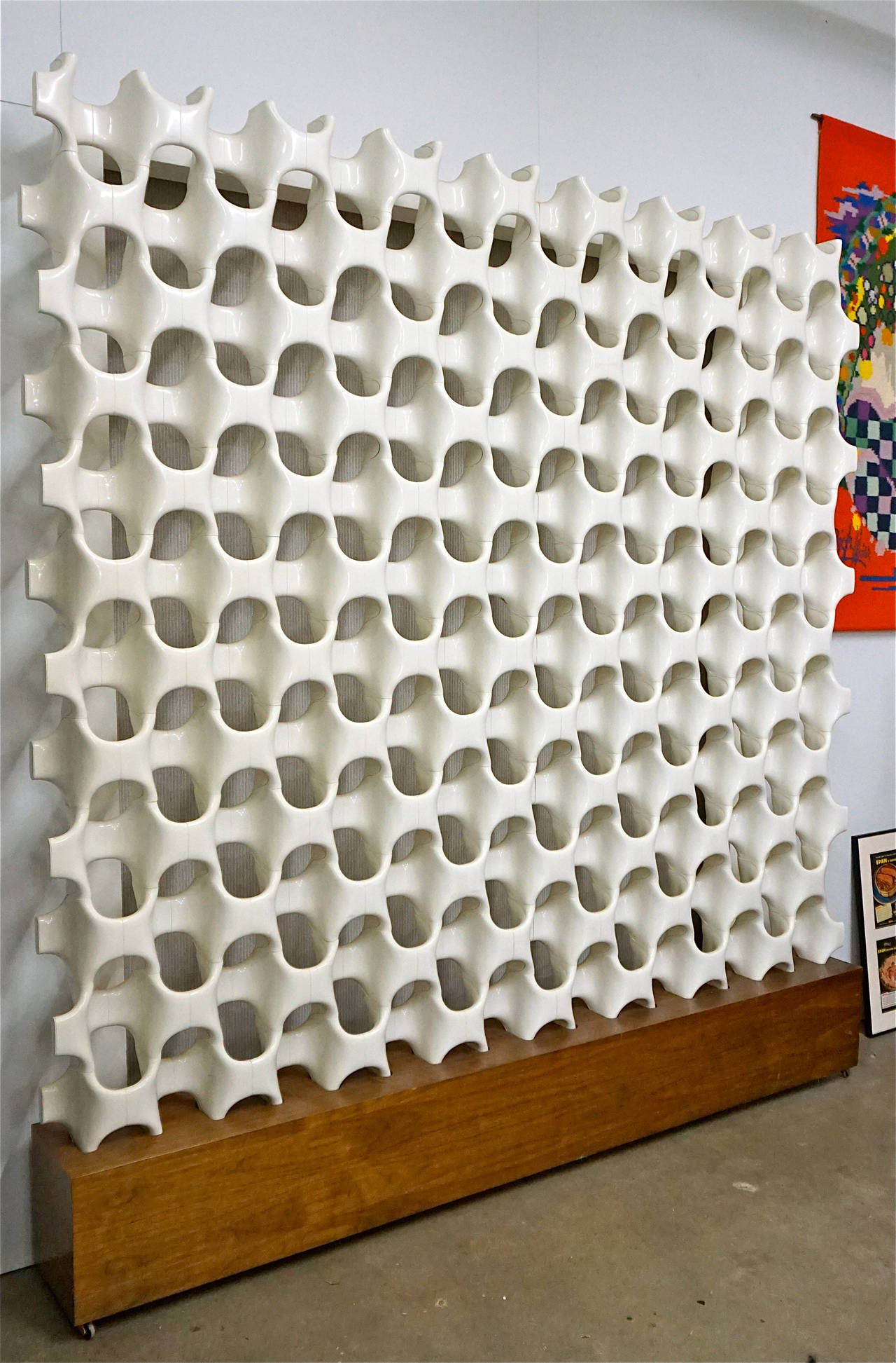 A freestanding sculptural room divider or screen by Don Harvey, from his 