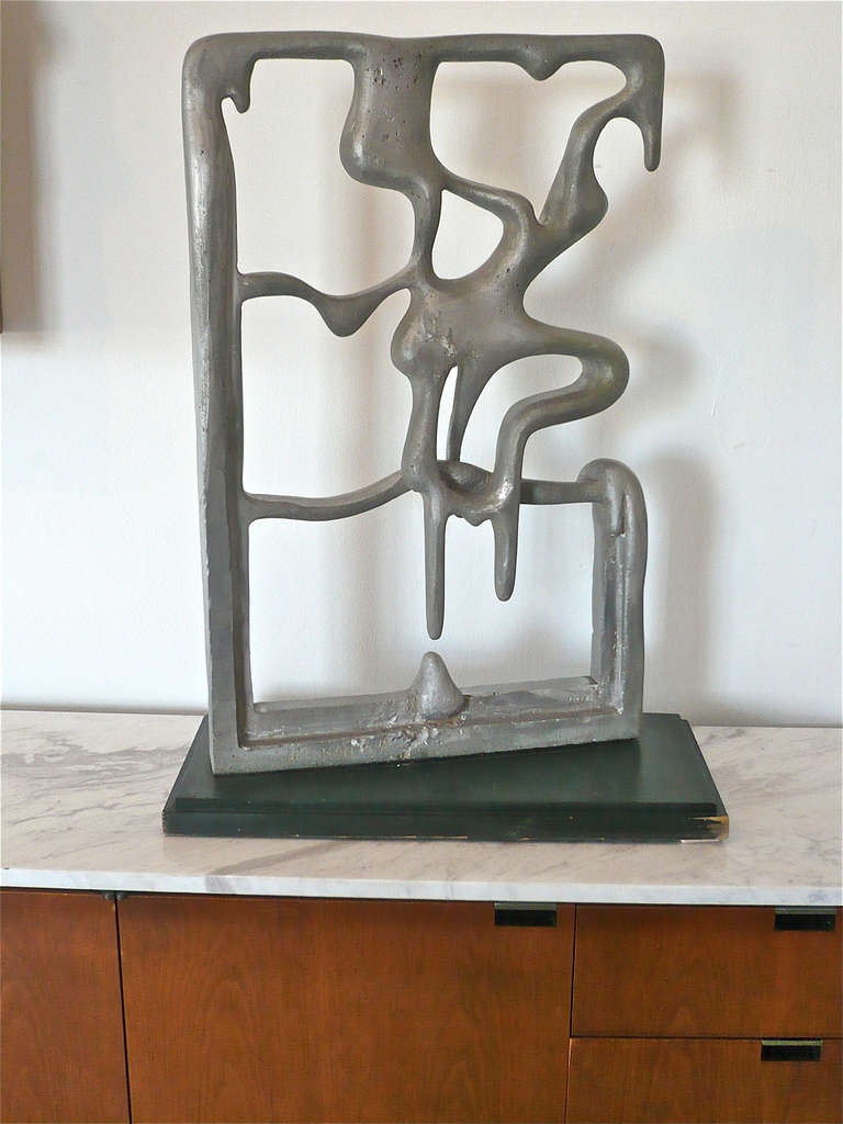 Mid-Century Modern Cast Metal Abstract Sculpture