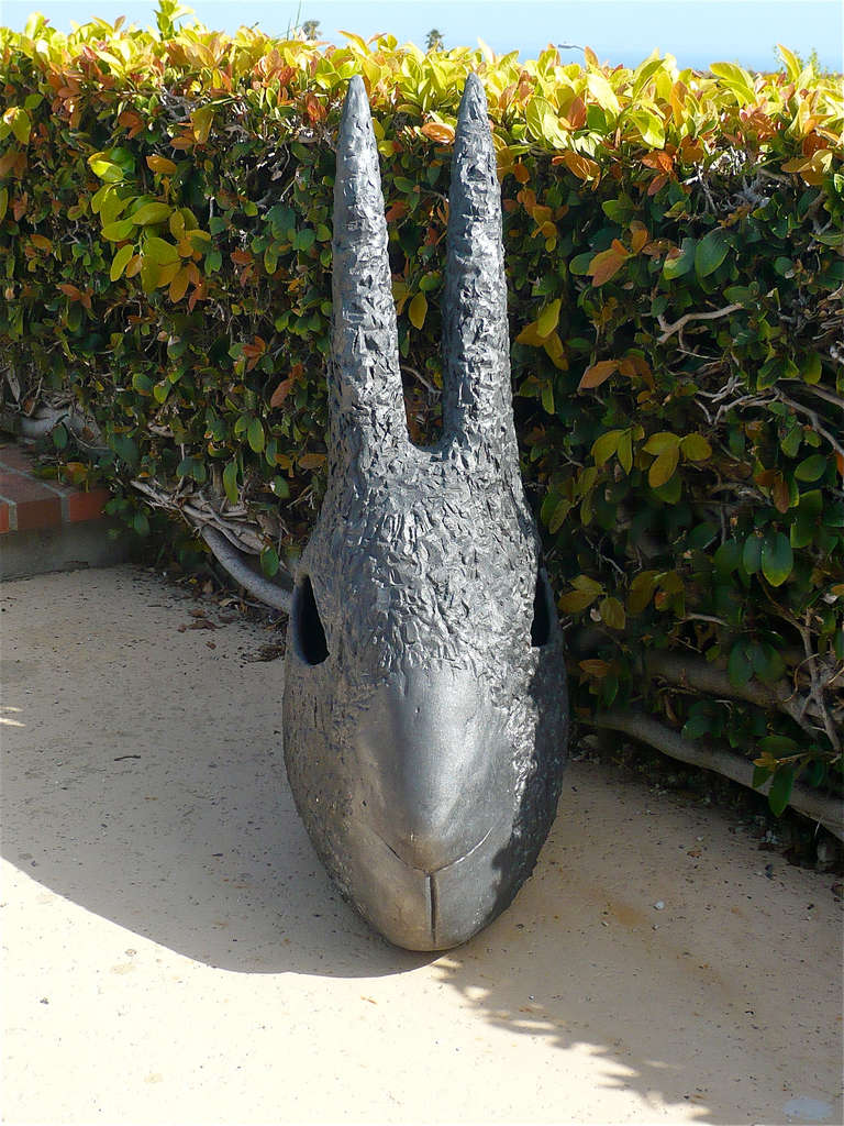 Large Scale Ceramic Rabbit's Head by Deborah Masuoka In Excellent Condition In Cathedral City, CA