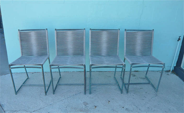 American Four Bronze Dining Chairs by Walter Lamb