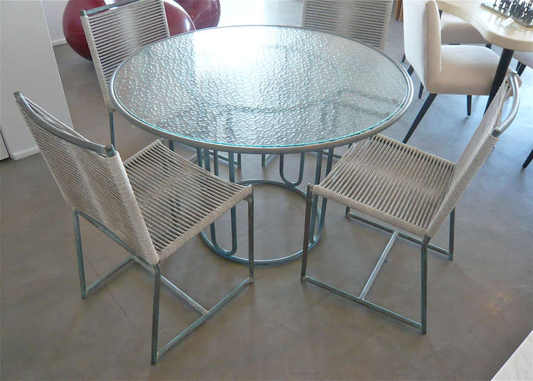 Four Bronze Dining Chairs by Walter Lamb 2