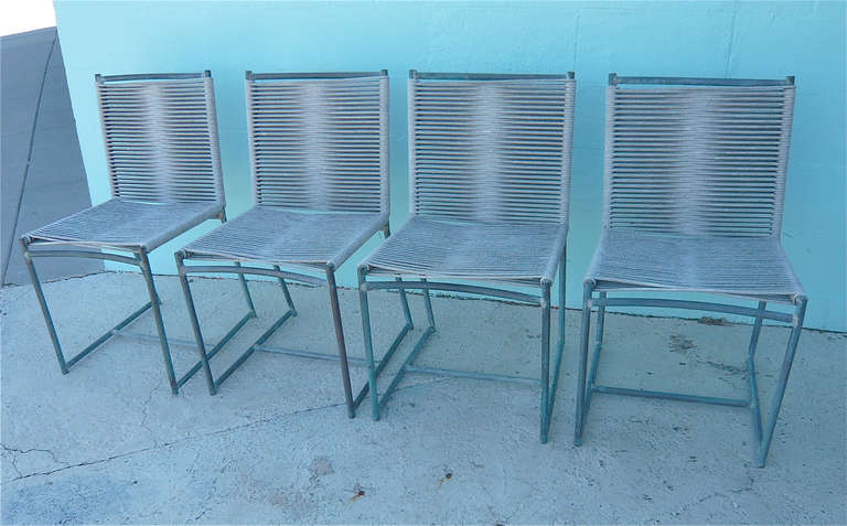 Four Bronze Dining Chairs by Walter Lamb 3