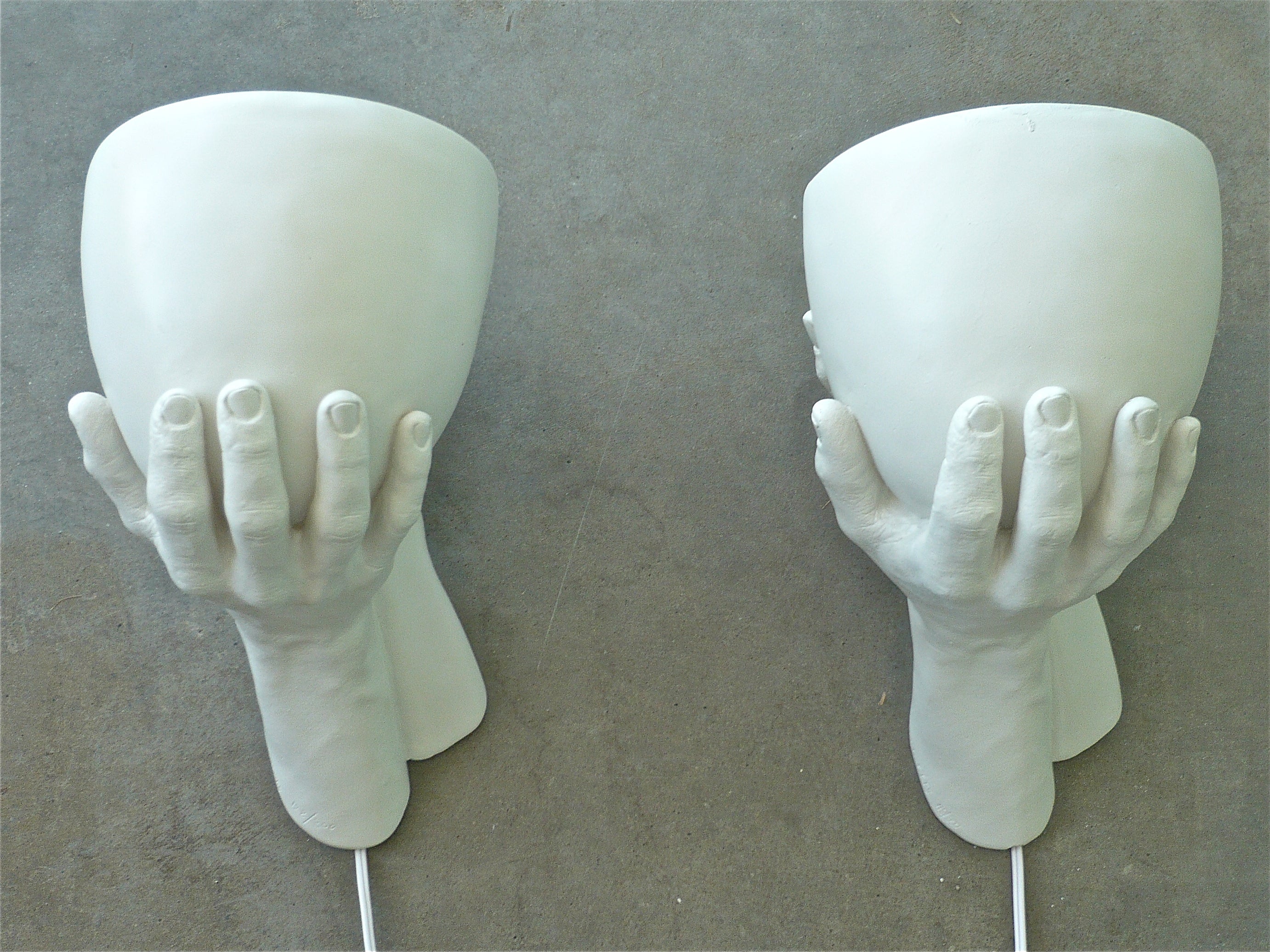 Pair of "Hands" Wall Sconces by Richard Etts