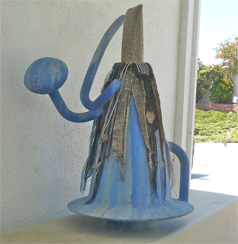Painted Steel and Ceramic Abstact Sculpture by Joe Nyiri 3