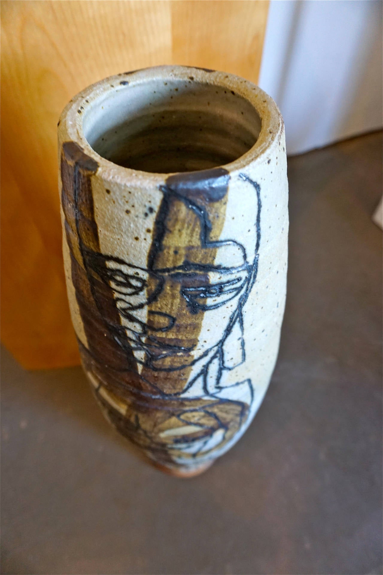Large Figural Stoneware Vase 1