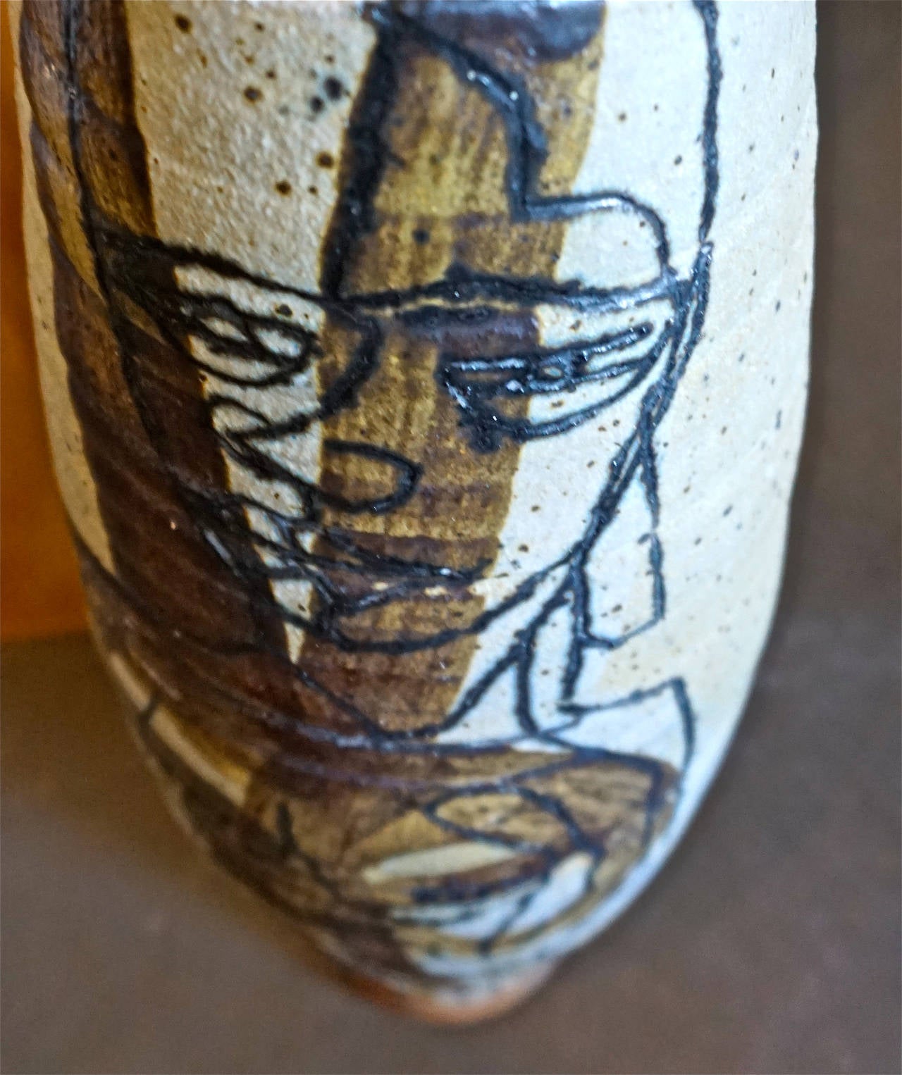 Large Figural Stoneware Vase 3