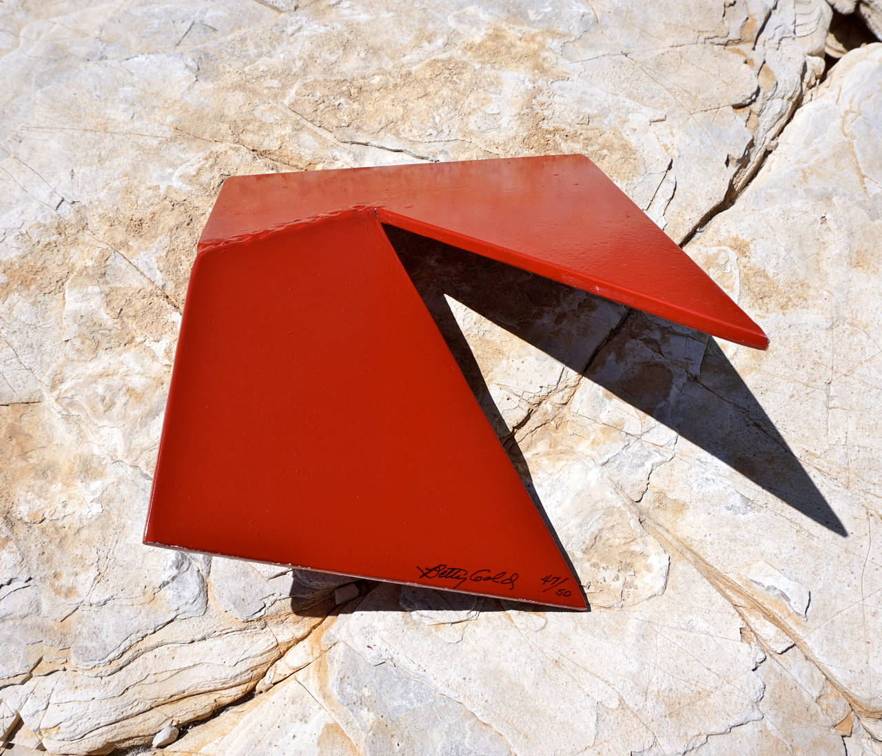 Painted Abstract Steel Sculpture by Betty Gold