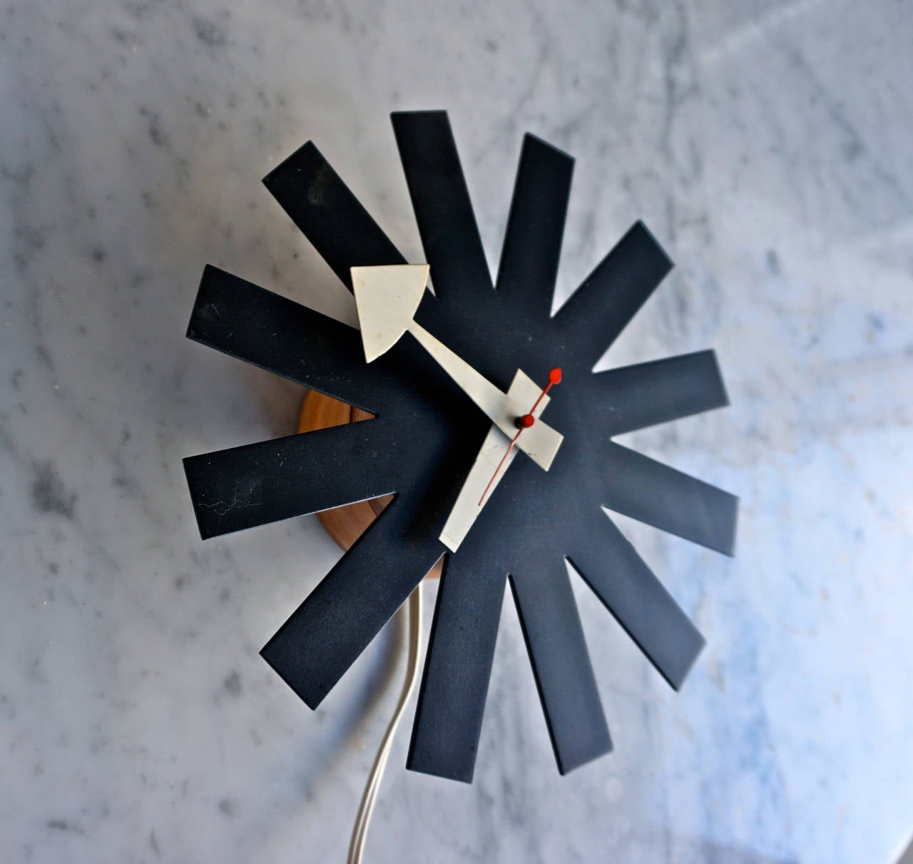 Designed by George Nelson and Associates for the Howard Miller Clock Co.
Part of a collection of vintage Nelson clocks Studio One 11 will be offering on 1stdibs.