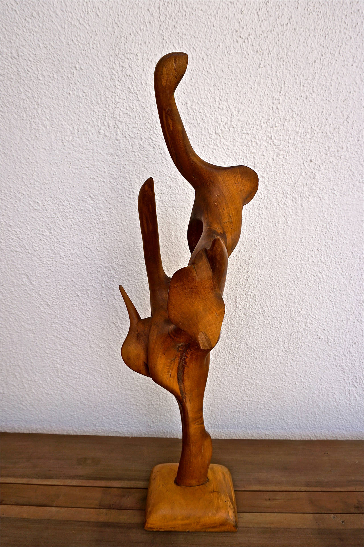 Mid-Century Modern Abstract Wood Sculpture