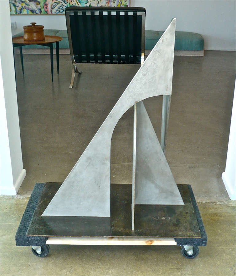 Mid-Century Modern Abstract Steel Sculpture by Christopher Georgesco, 1978