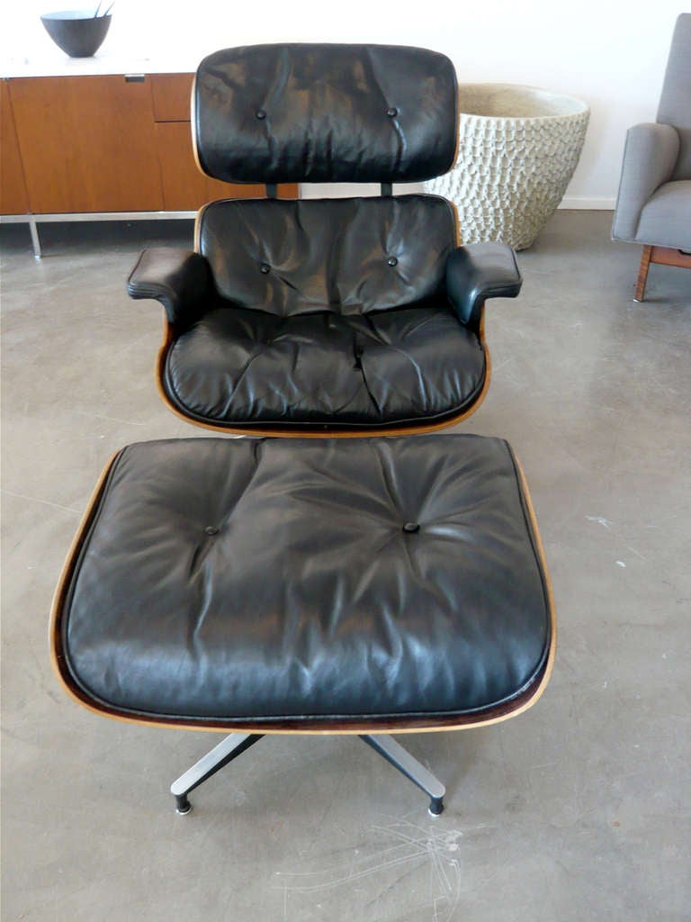 American Charles Eames Rosewood Lounge Chair + Ottoman