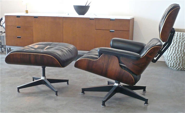 Charles Eames Rosewood Lounge Chair + Ottoman 2