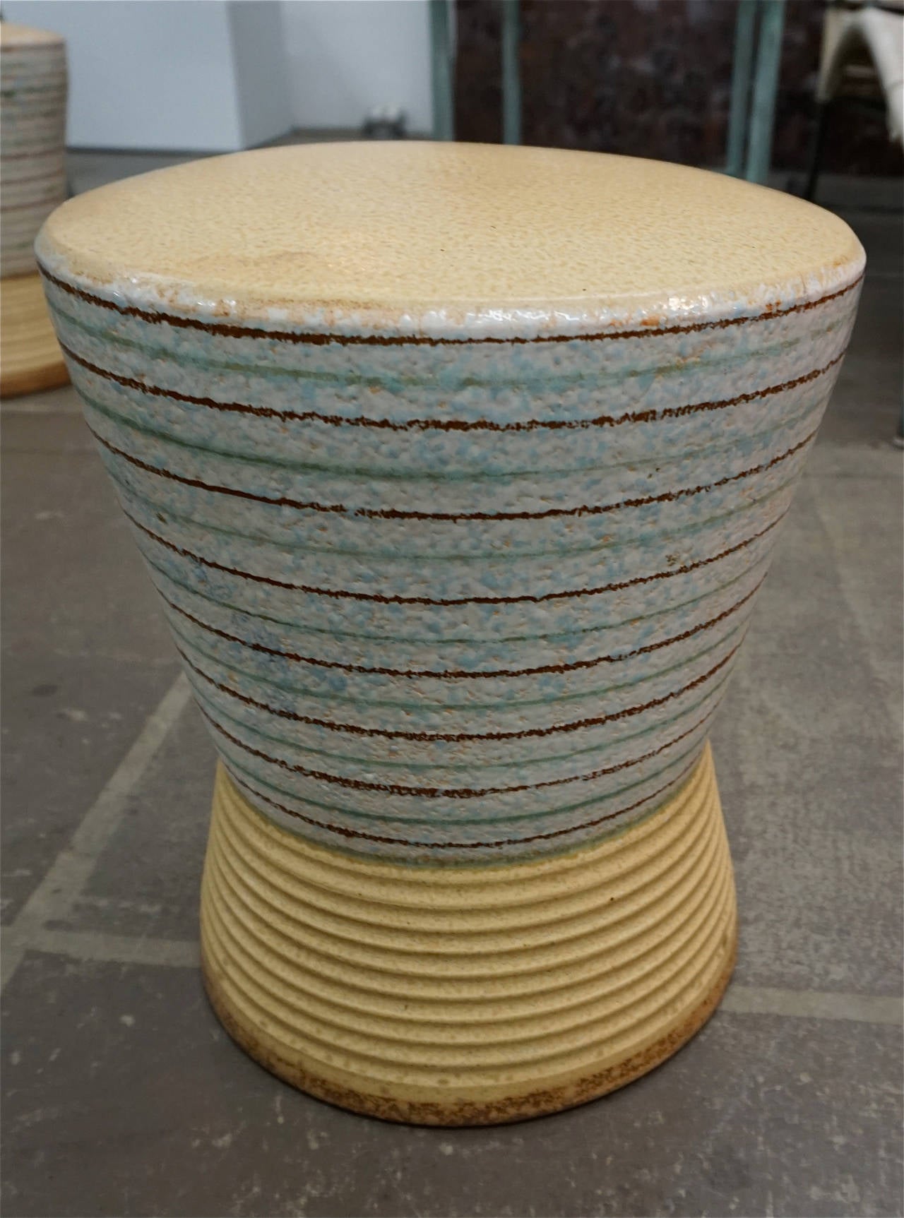 Exceptional Ceramic Table and Stools 1