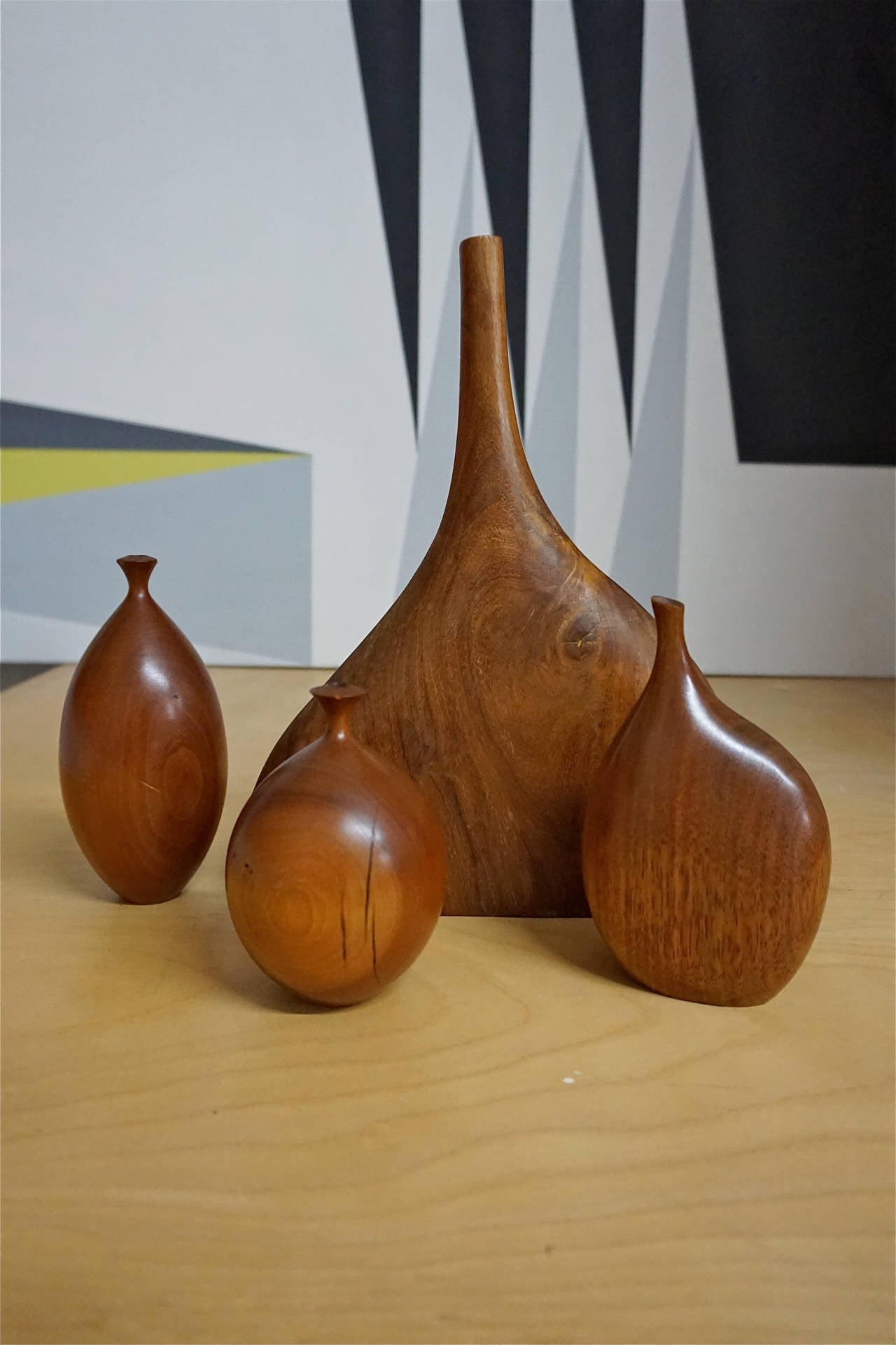Mid-20th Century Collection of 16 Handcrafted Bud Vases