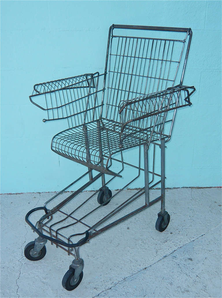 Chrome Shopping Cart Chair by Tom Sachs