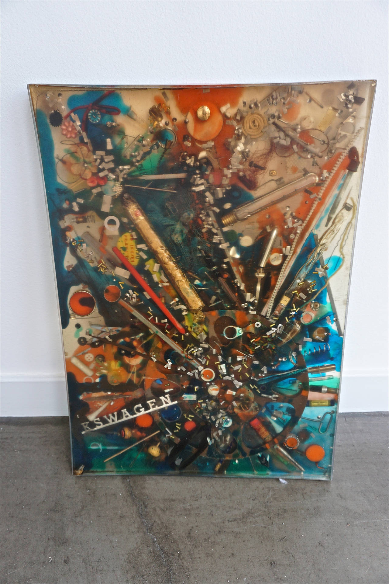 Double-Sided Collage Imbedded in Lucite For Sale 1