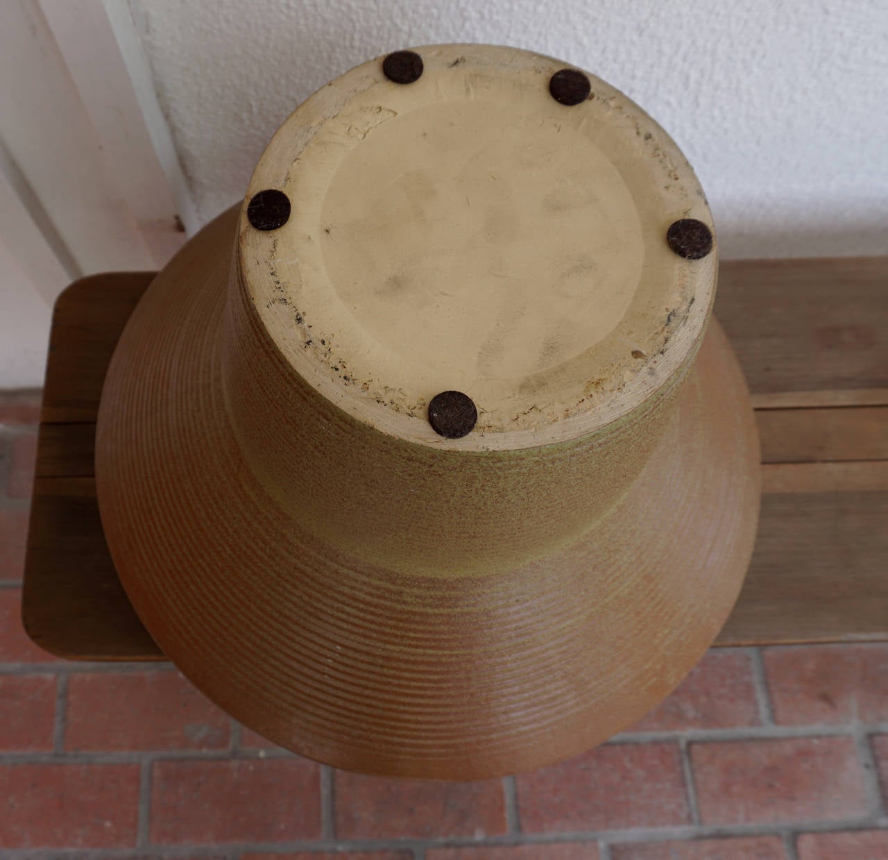 Ribbed Stoneware Planter by Zanesville Pottery at 1stDibs