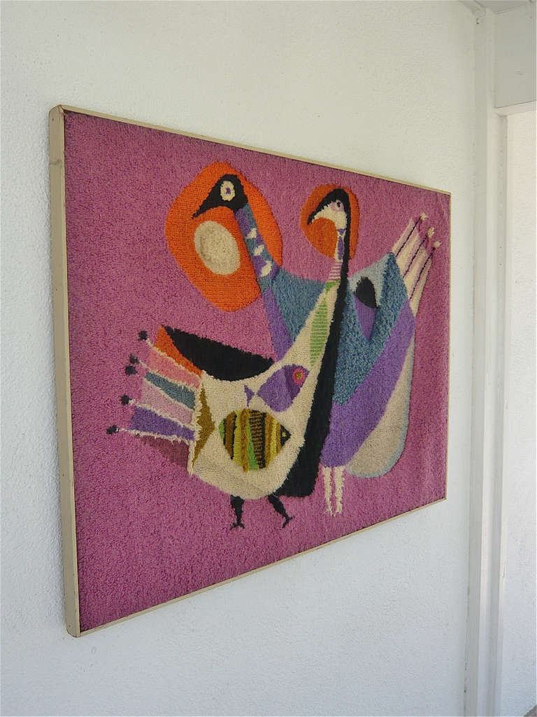 Hooked Wool Tapestry by Bill Hinz 1