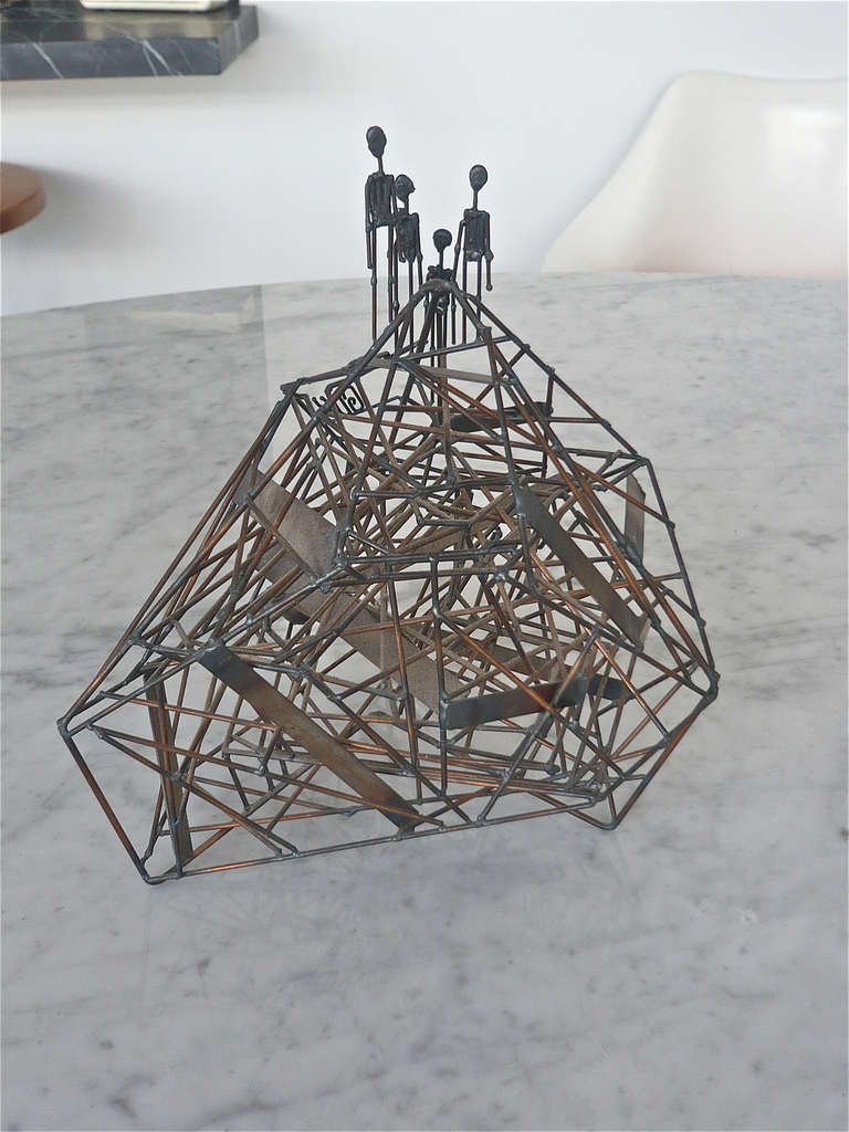 Mid-Century Modern Ingenious Wire Sculpture by Guy Pullen