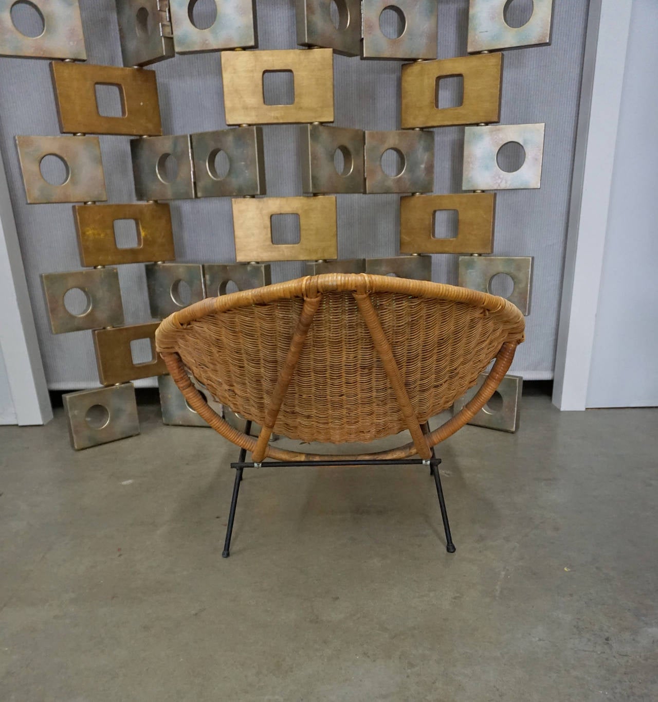 Mid-Century Modern Rattan Lounge Chair and Ottoman by Danny Ho Fong for Tropi-Cal