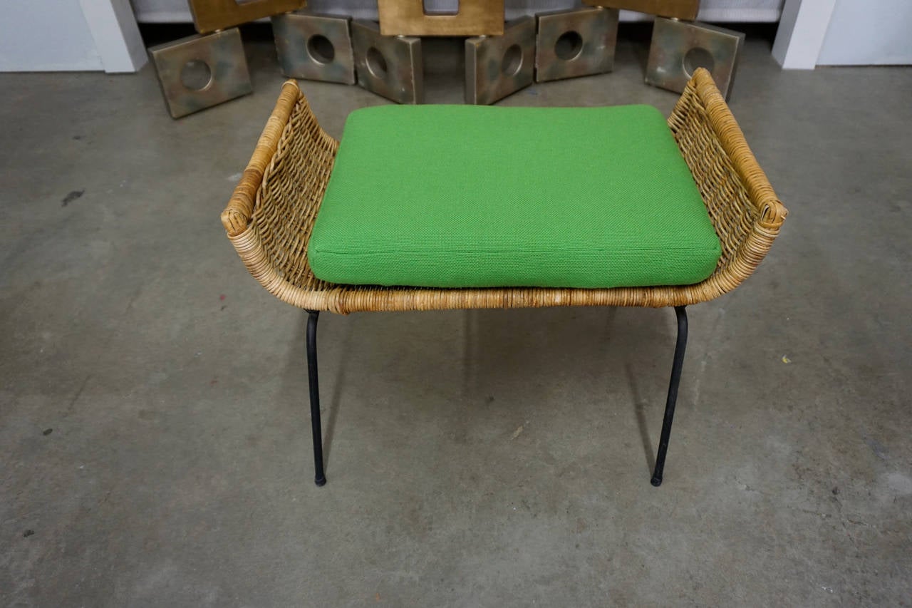 Rattan Lounge Chair and Ottoman by Danny Ho Fong for Tropi-Cal In Excellent Condition In Cathedral City, CA