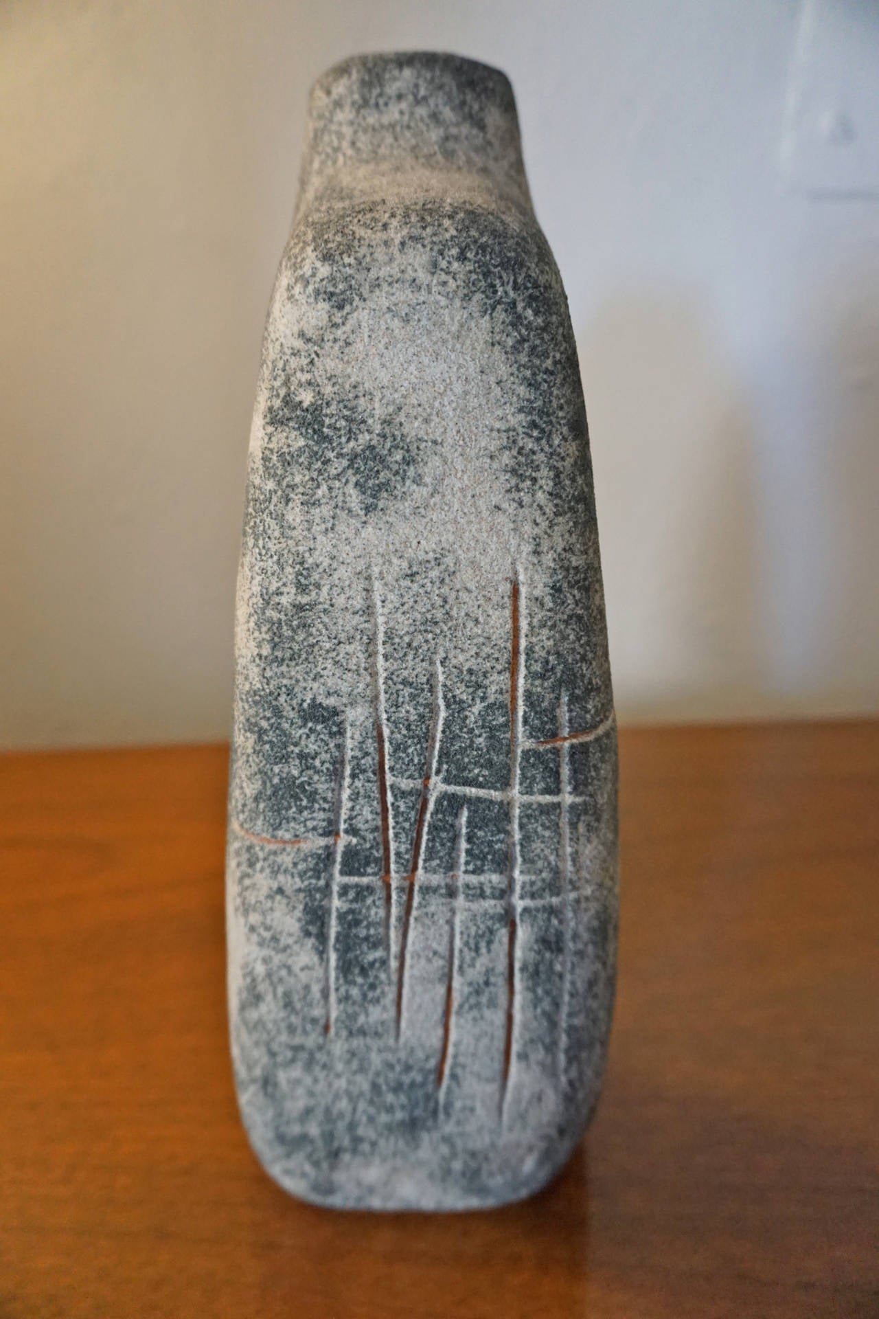 Hungarian Mottled Ceramic Vessel with Sgraffito