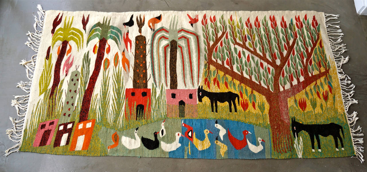 Whimsical Scandinavian Wildlife Tapestry 1