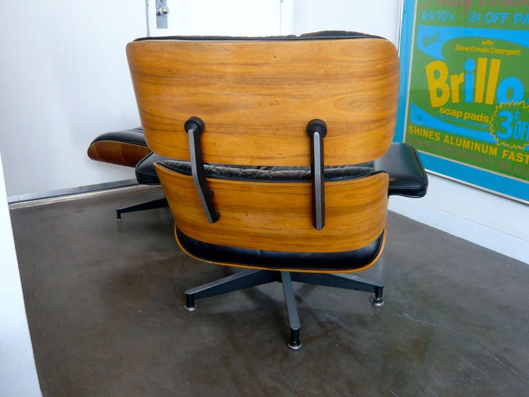 Late 20th Century Eames Rosewood Lounge and Ottoman