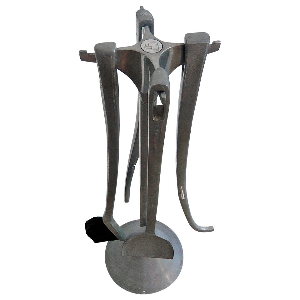 Set of cast aluminum Fireplace tools