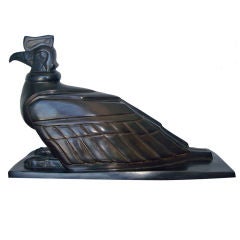 Bird of Prey Patinated Bronze Sculpture