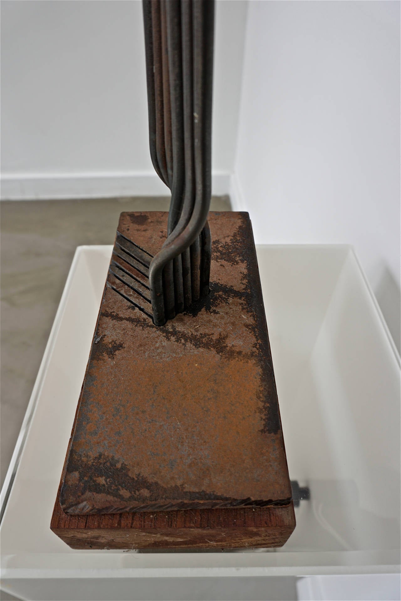 20th Century Minimalist Abstract Steel Rod Sculpture