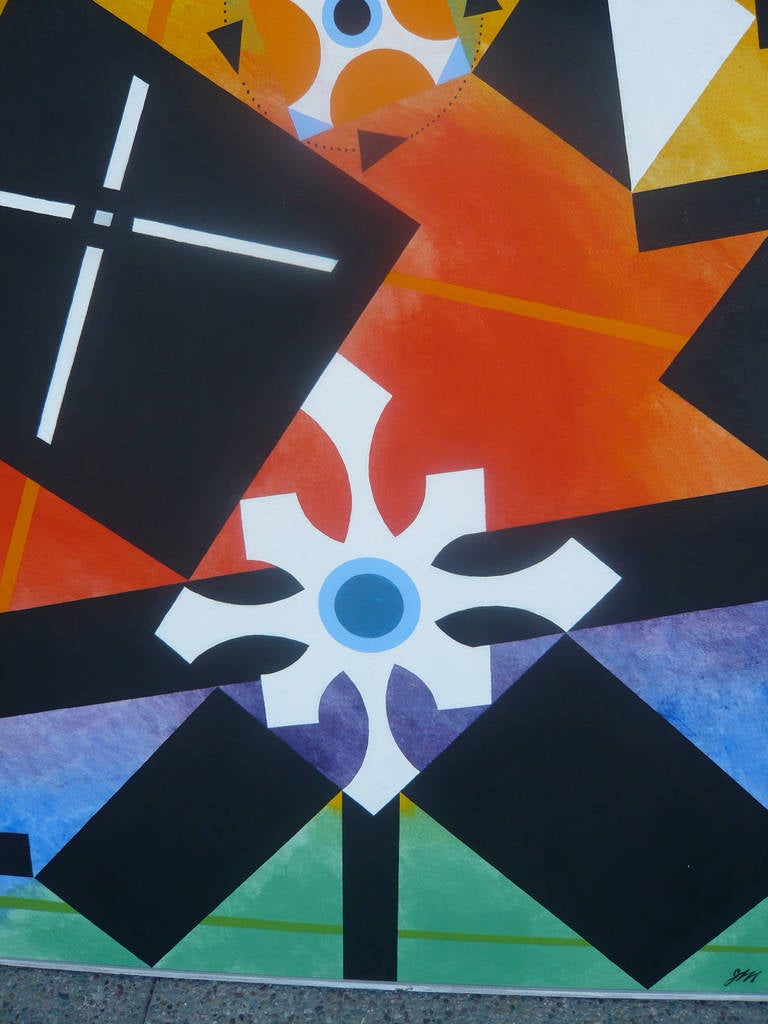 Geometric Abstract Painting by James McCray, 1966 In Excellent Condition For Sale In Cathedral City, CA