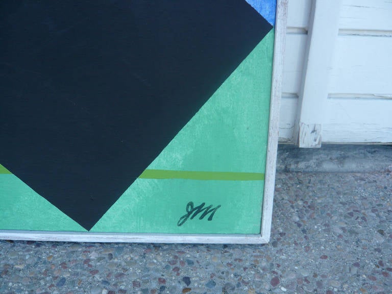 Mid-Century Modern Geometric Abstract Painting by James McCray, 1966 For Sale