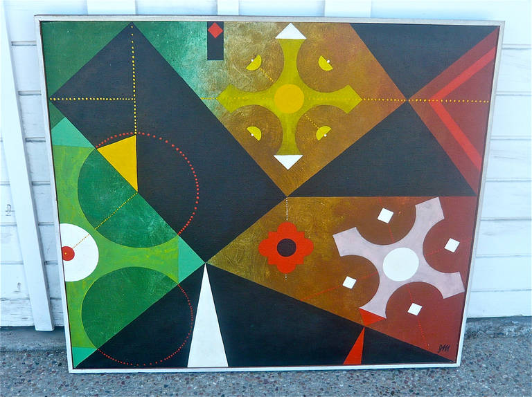 Geometric Abstract Painting by James McCray, 1966 For Sale 1