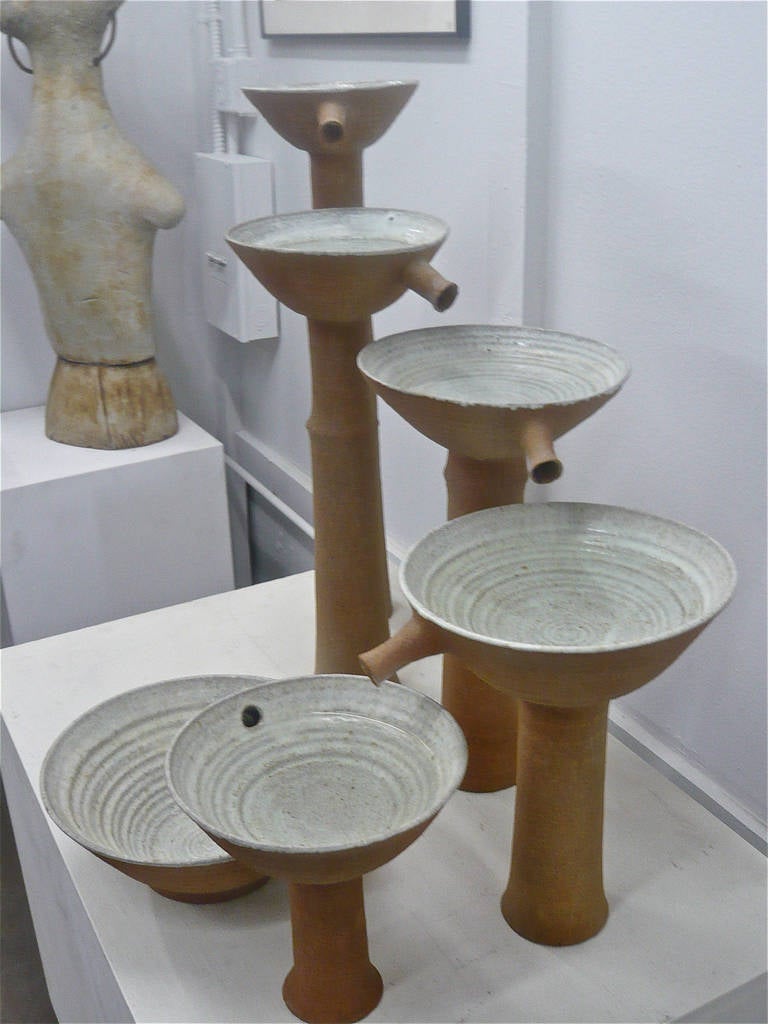 Mid-20th Century Japanese Inspired Ceramic Fountain Sculpture