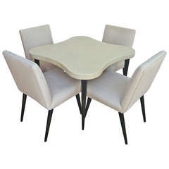 Paul Frankl Dining/Game Table with Four Chairs