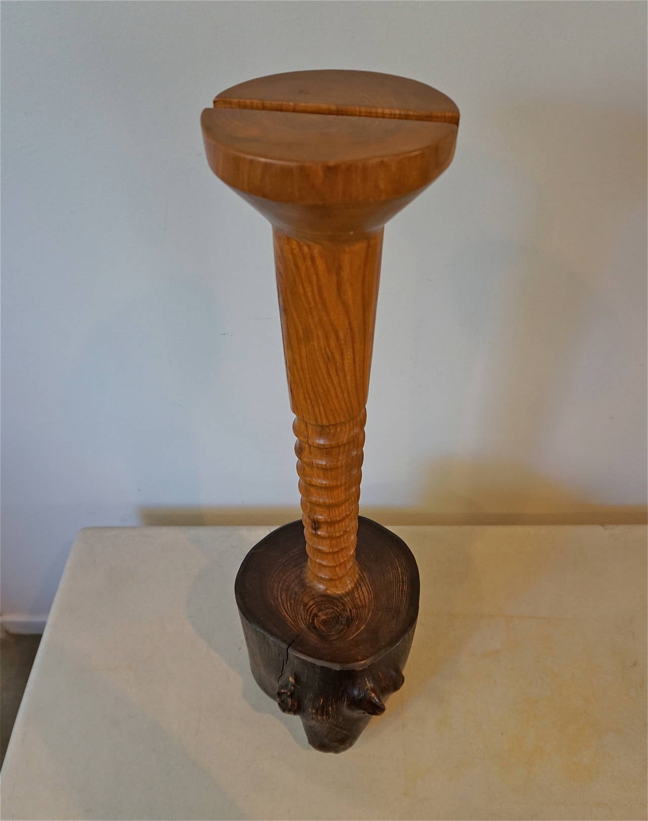 Carved Wood Screw Sculpture by Bill Dehos