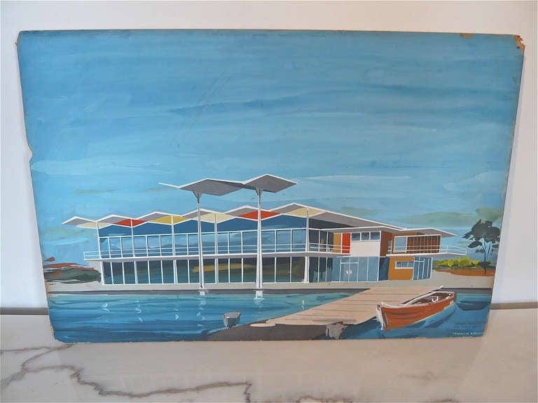 Mid-20th Century Architectural Rendering - 1960's Airport