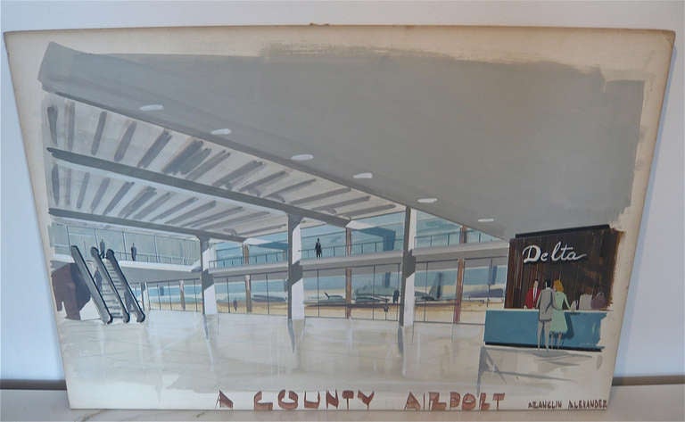 Architectural Rendering - 1960's Airport 1