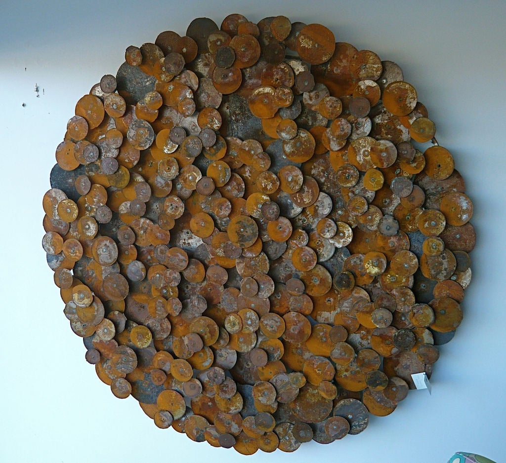 Rusted Metal Disc Sculpture